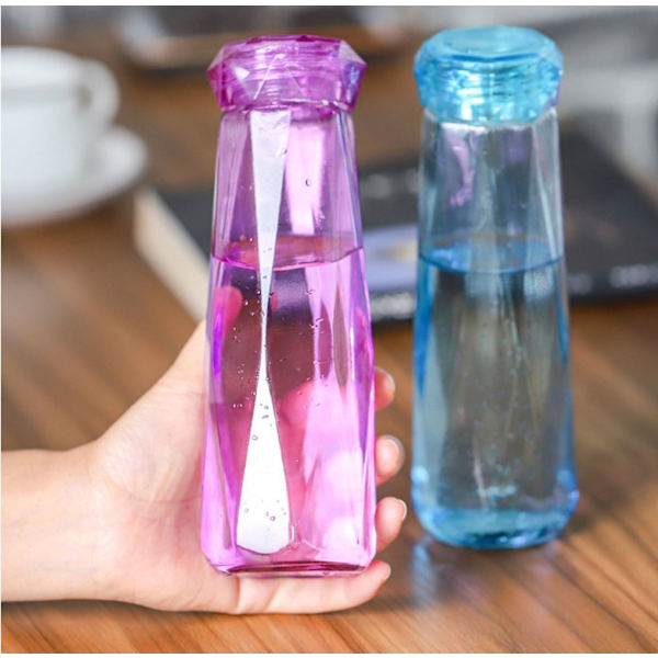 Present Par Kopp Kreativ Färgglad Diamantglasflaska Vattenflaska blue