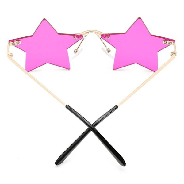 Glasögon Stjärnformade Bågfria Solglasögon Partyglasögon Solglasögon för Kvinnor och Män pink