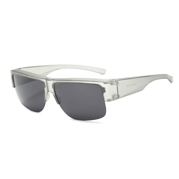 Unisex Halvram Passar Över Glasögon Polariserade Solglasögon Omslutande Glasögon Nya Gray/Gray