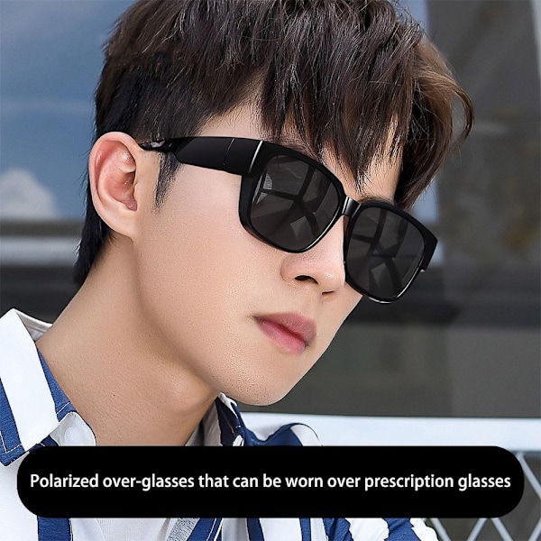 Körning Ridning Passar Över Glasögon Solglasögon Polariserade Omslutande Fyrkantiga Shades Polarized Clear Gray Set