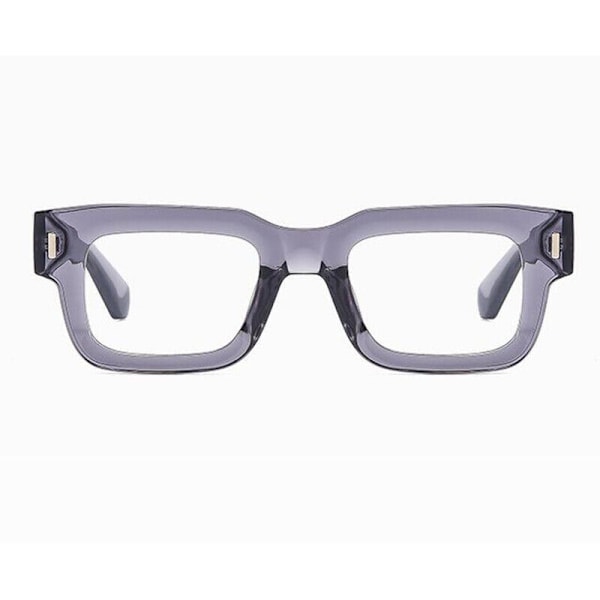 Herr Dam Tjock Ram Anti Blått Ljus Läsglasögon Klassiska Fyrkantiga Glasögon Nya Transparent Grey 0