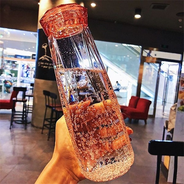 Present Par Kopp Kreativ Färgglad Diamantglasflaska Vattenflaska red