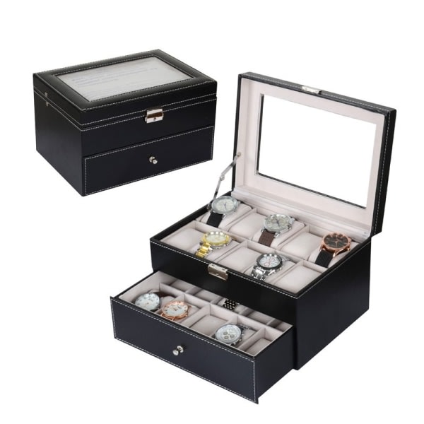 Luxury Watch Box / Watch Box / Urbox för 20 klockor Svart