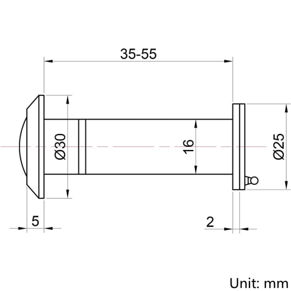 Tittöga dörrvisare - 16mm borstad nickel 200° vidvinkelvisare för hemsäkerhet - Enkel installation