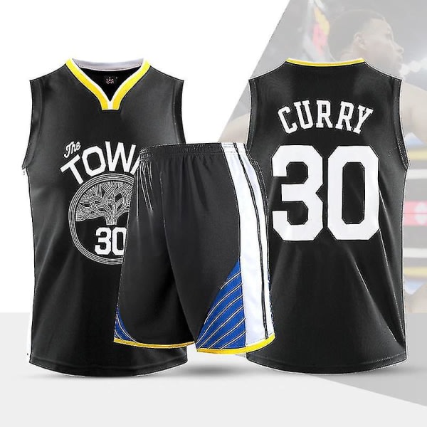 Nba Golden State Warriors Stephen Curry #30 Baskettröja Svart 2XL(155-160cm)