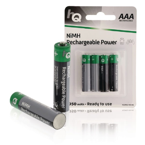 HQ Uppladdningsbart NiMH AAA-batteri 950mAh 4-pack