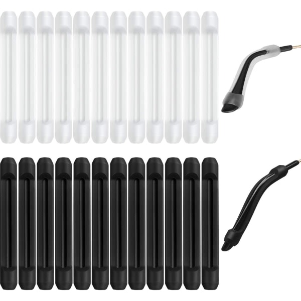 12 par hörselskydd gjorda av silikonglasögon (svarta, vita) Glasögon