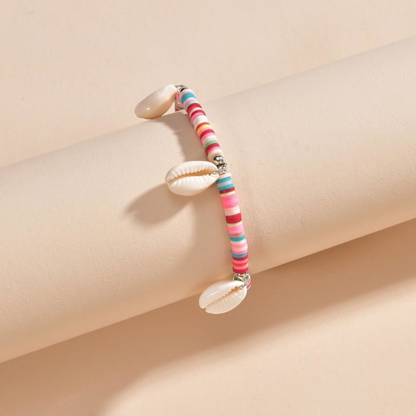 Vit snäckskal fotlänk armband, Cowrie Shell sommarstrand fotlänk med turkosa pärlor och sjöstjärna charm