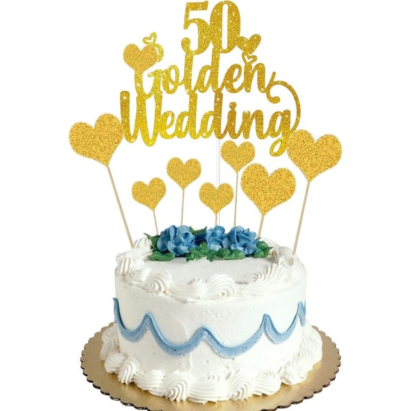50-årsjubileumstårta - dekoration för firande av guldbröllop