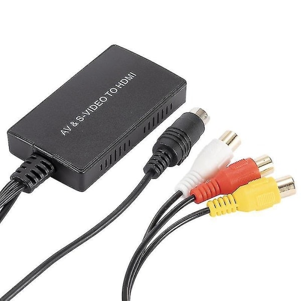 S-Video till HDMI-omvandlare, AV till HDMI-adapter, RCA till HDMI, 1080p högupplöst videokonvertering