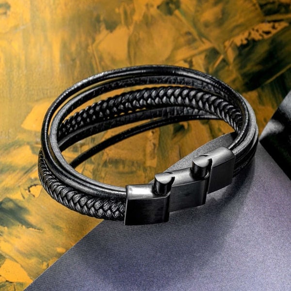 Äkta läderarmband för män - Unisex kohudarmband - Snygga och hållbara handledssmycken