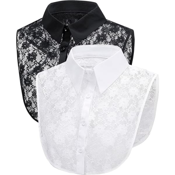 2-pack damskjorta med falsk krage, avtagbar Midi S