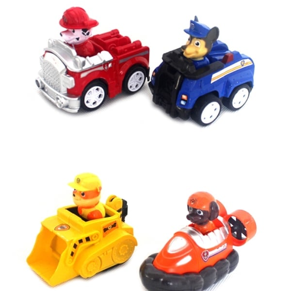 6-delad Paw Patrol Actionfigurer Set, Pull-Back Bilar för Barn, Roliga och Samlarobjekt, WELLNGS