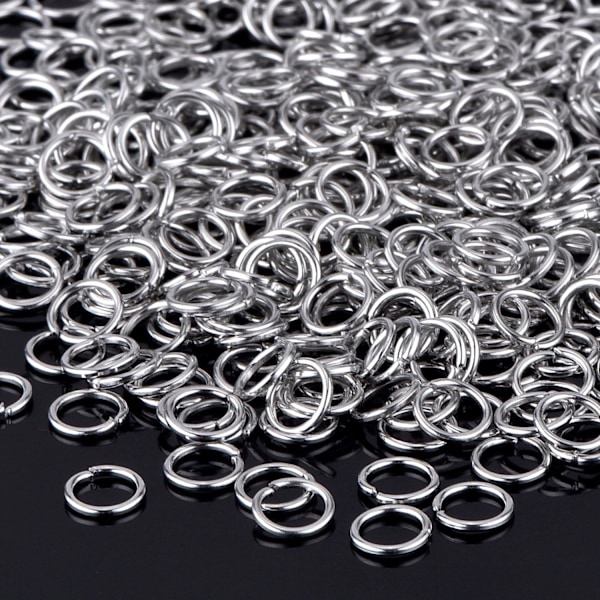 500 st 6 mm hoppringar fjäderringar DIY smyckesringar för halsband, silverfärg