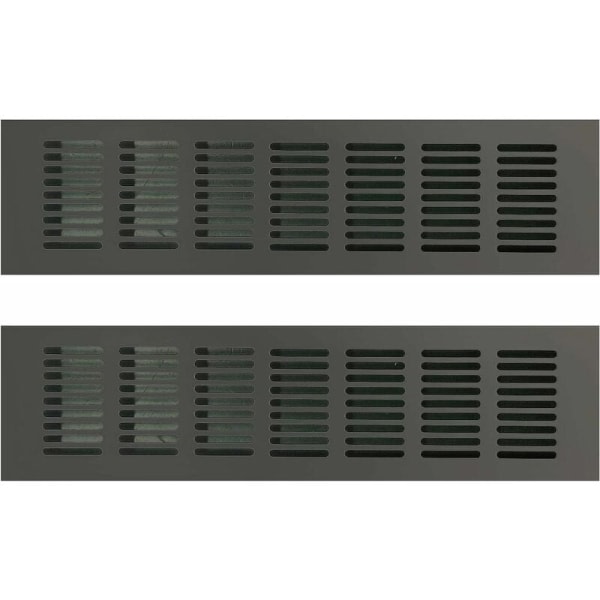 2ST rektangulärt ventilationsgaller (svart) 80 X 300 mm, rektangulärt