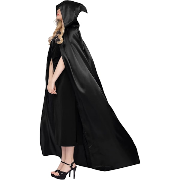 Myir Unisex Cape med huva, Halloween-cape för vuxna, cosplay, vampyrkostym, Halloween-kostym (svart, L) Svart l