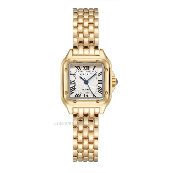 Dammode fyrkantiga klockor Guldlegering Armband 2023 Lyx Dam Quartz Watch Kvaliteter Roman Scale Watch Gold