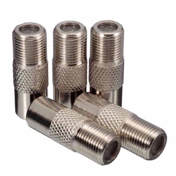 5 stk F Type Stik RF Koaksial IEC Stik Antenne Han Adapter Twist Connector Aluminiumslegering E0175D Grå