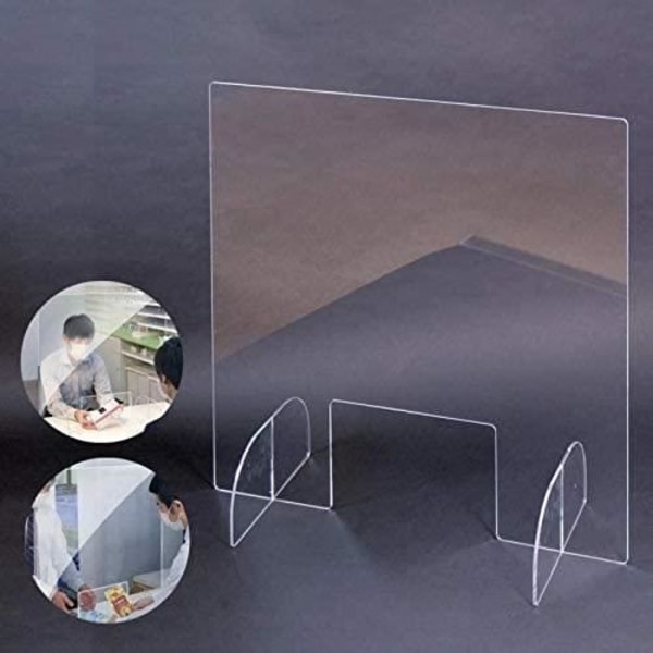 SKÆRMGLAS Gennemsigtig PLEXIGLAS Beskyttelsestæller 65X65CM Hjem MODTAGELSE SIDE Adskillelse HYGIAPHONE A02 Shield