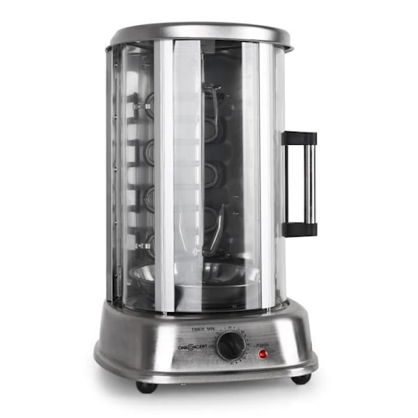 oneConcept Kebab Master Pro Grill 1500W lodret rotisseri i rustfrit stål - Grå