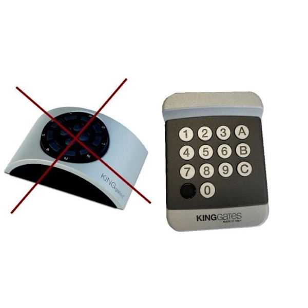 Kodeskive Novo Digy King Gates - 4 kanaler - 433,92 MHz - 2 års garanti - IP 54 grå