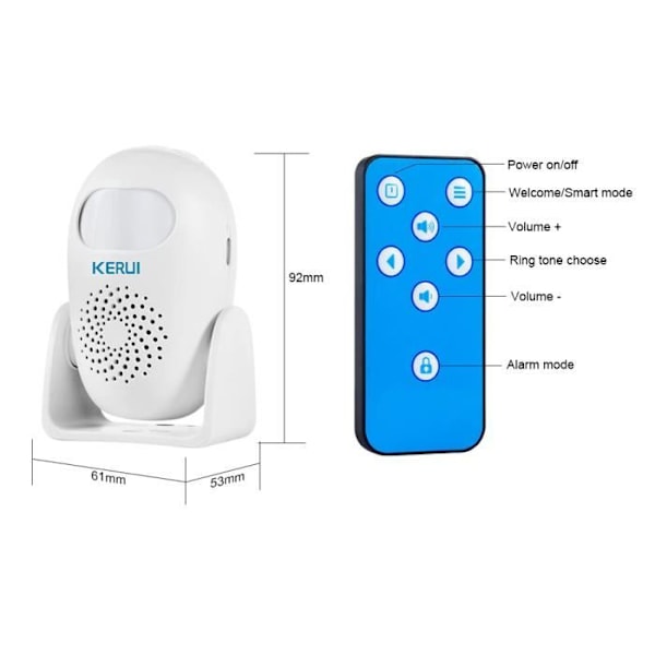 110dB Smart Säkerhetslarm - KERUI - Trådlös - PIR Rörelsedetektor