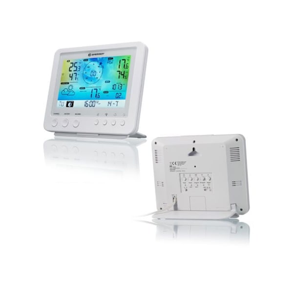 Vit WiFi väderstation med 5-i-1 sensor och färgdisplay - Bresser Vit