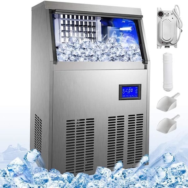 Professionell ismaskin 50 kg per 24H 4X9 kuber Automatisk ismaskin kommersiell ismaskin tjockleksjustering