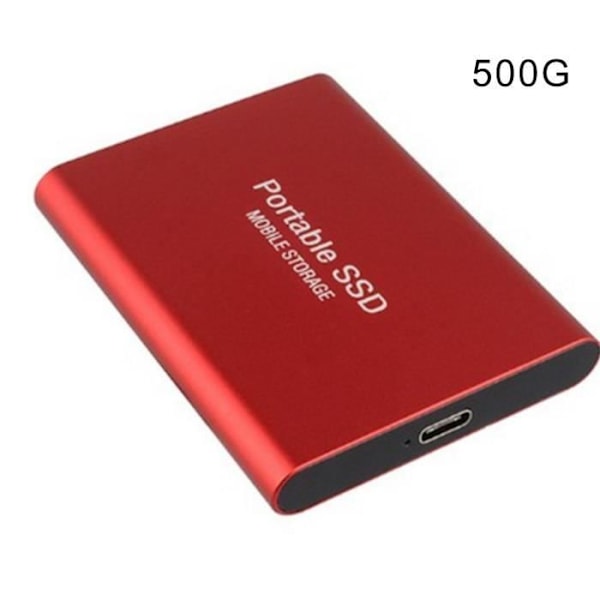 Röd SSD extern hårddisk 500GB High Speed TYPE-C för bärbara datorer Stationära