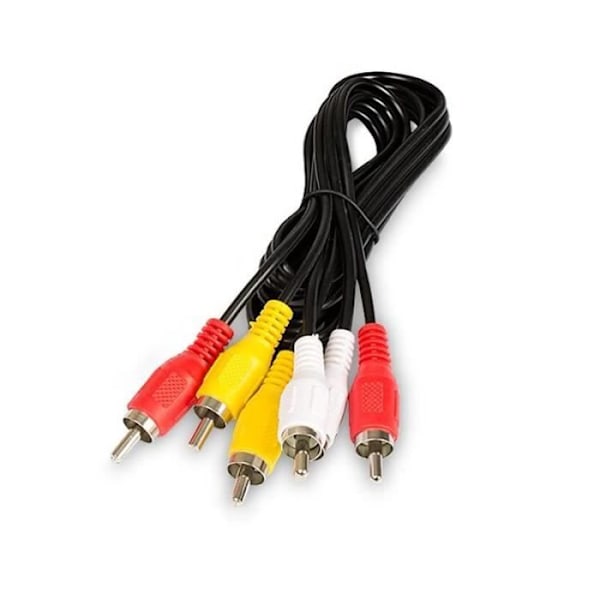 RCA-äänivideokaapeli, 3 x RCA uros - 3 x RCA uros punainen / valkoinen / keltainen, musta