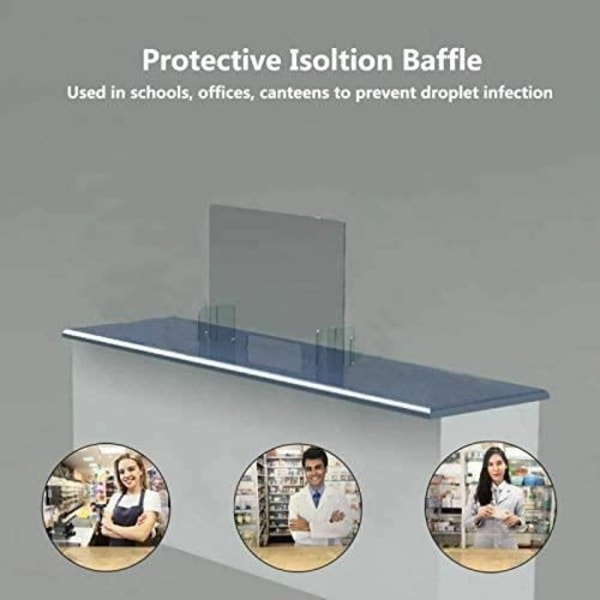 NÄYTTÖLASI Läpinäkyvä PLEXIGLASS Suojaus LASKI 65X65CM Kotiin VASTAANOTTO PUOLEEN Erotus HYGIAPHONE A02 Shield