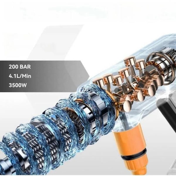 Langaton korkeapainepesuri 3500W 200 bar, 6 IN 1, 2 akulla ja lisävarusteilla, johdoton autonpesukone