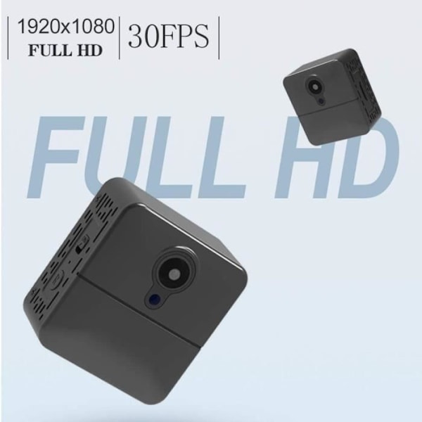 PNZEO W6 WLAN Full HD Mini overvågningskamera med hjemmeoptagelse og bærbar optager - Sort