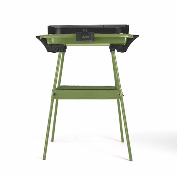 Elgrill på ben - LIVOO - Matlagningsyta 47 x 28 cm - Justerbar termostat Kakigrön och svart