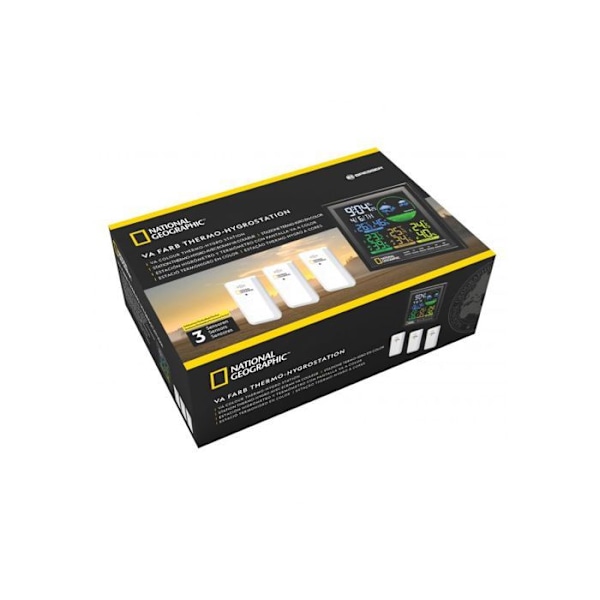 Väderstation - National Geographic - Svart - Med sensor - Termometer - Blandet