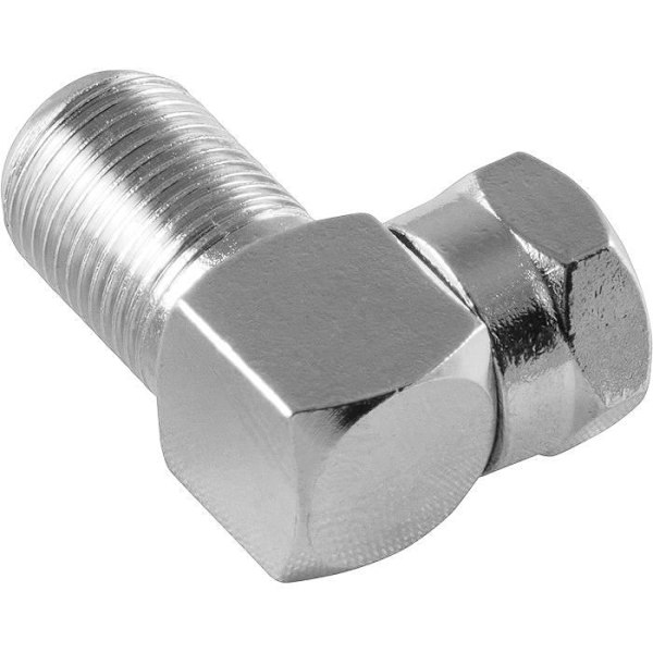 2X vinklet satellit-tv-adapter (90 grader vinklet satellit-antenneadapter) (koaksial F-kobling til F-stik) til e.672-antennekabel