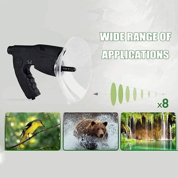 WQF Monocular Parabolic Microphone, Spy Ear Sound Amplifier Bionic Listening Device Generic Telescope Ha303