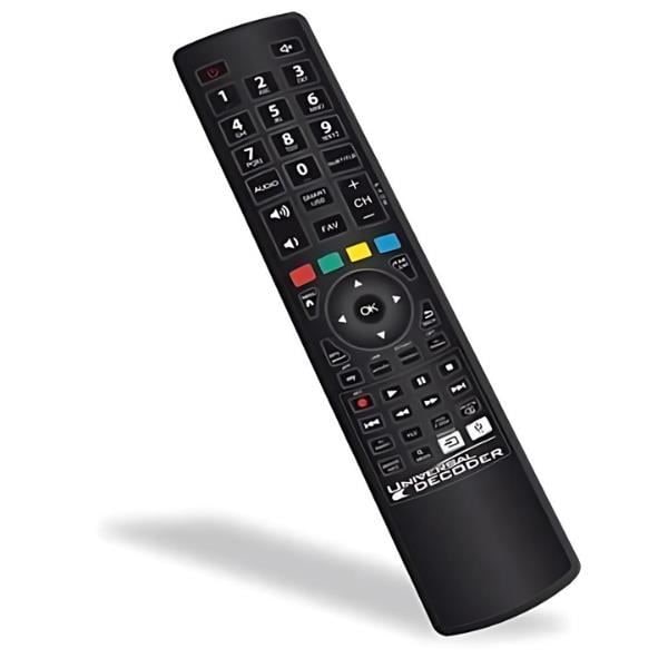 Universal fjärrkontroll för DEKODER + TELEVISION med meny, av, text-tv-funktioner, fungerar med alla typiska märken