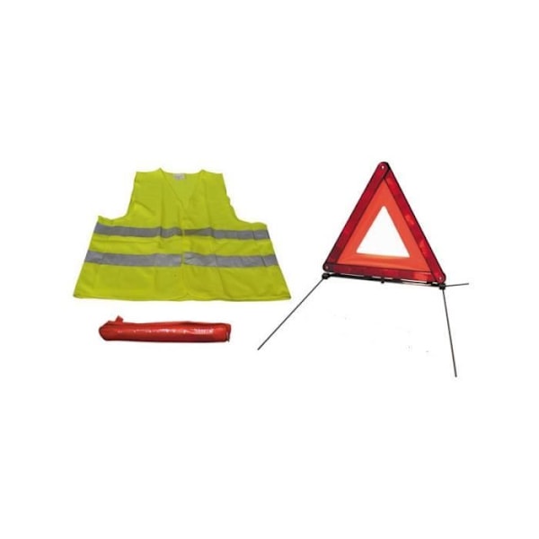 Trafiksäkerhetssats: R27 EN11 signaltriangel + XL CE EN 471 ML2879 reflexväst