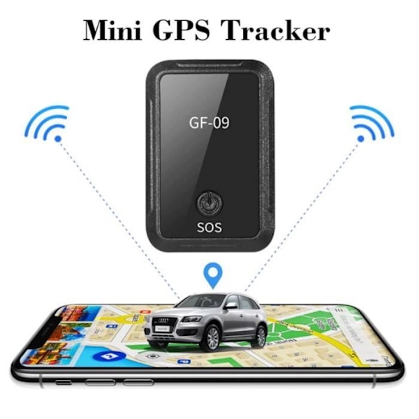 GSM GPRS GPS Tracker - Mini - Sort - Sporing i realtid - Anti-tabt - Tyverialarm - Påmindelse om lavt batteri
