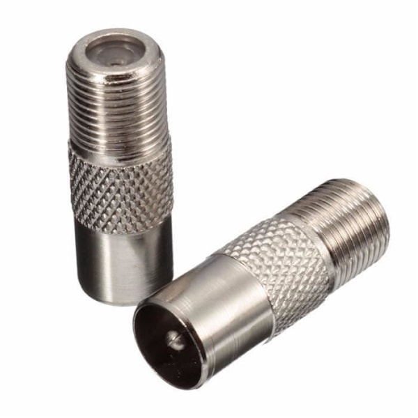 5st F Typ Plug RF Koaxial IEC Plugg Antenn Hane Adapter Twist Connector Aluminiumlegering E0175D Grå