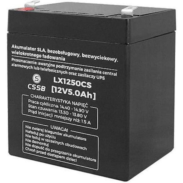Ladattava geeliakku 12V 5Ah LX1250 - huoltovapaa