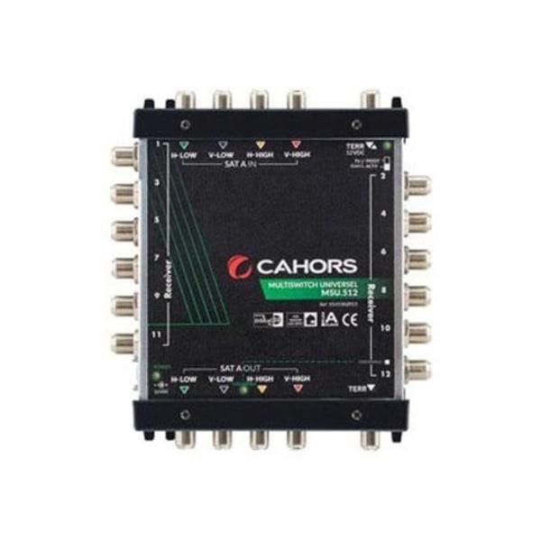 Commutator DiSEqC - Cahors - MSU 512 - 1 Satellit + Terrestrial - 5 Indgange - 12 Udgange