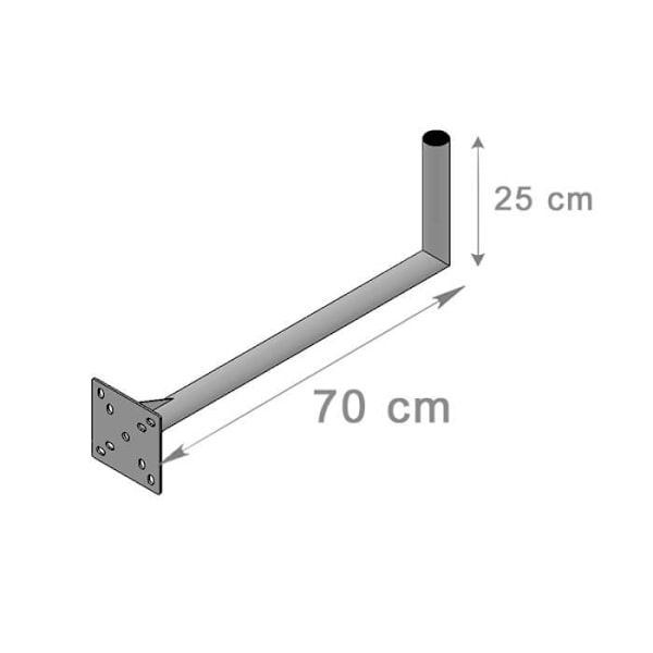 Väggmontering - HD LINE - Offset 70cm x 25cm - Maststöd - Diameter 42mm - Avstånd 700mm