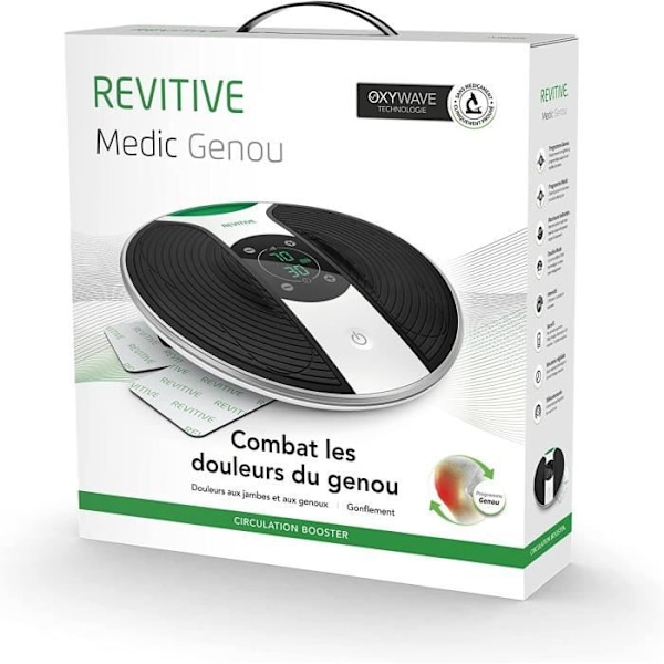 Revitive Medic Knä Cirkulationsstimulator - Cirkulationsterapi motverkar knäsmärta + 2 fjärrkontroller ingår