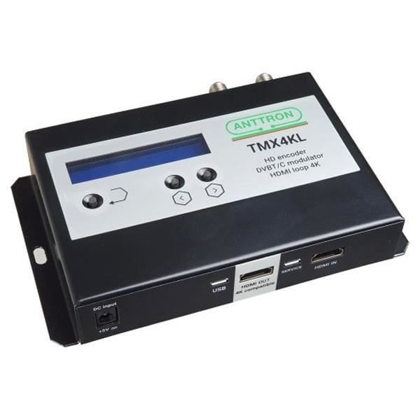 Anttron TMX4KL HDMI-DVB-T/C-modulaattori – 4K HDMI Loopout, 1080P 4K, RF ohitus