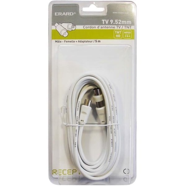 TV-kaapeli - ERARD CONNECT - 4514 - 5m - Miesliitin - Kalibrointi AWG 9,52 mm Flerfärgad