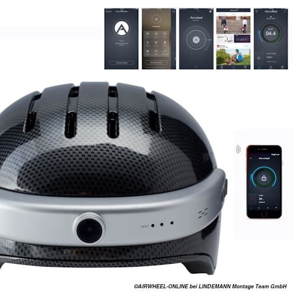 Multisporthjälm - Airwheel - C5 - Svart - Bluetooth Audio - 2K kamera Svart