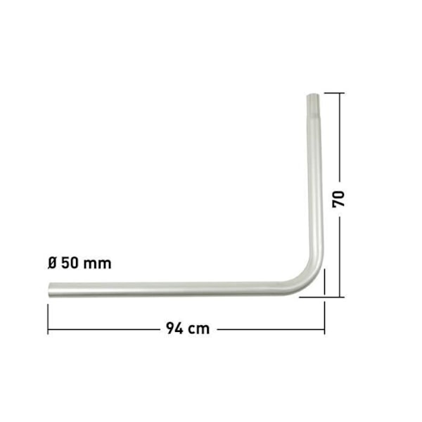 L-formet offset arm - D.50 LG910 1 ALBUE - HVID ZINK