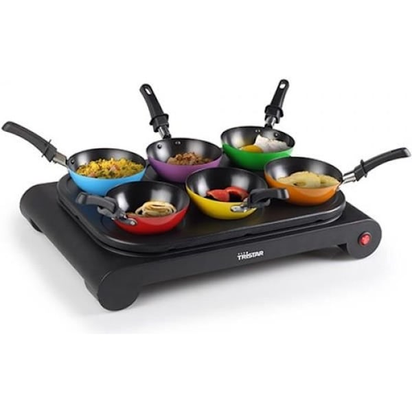Party Wok Set Tristar BP-2827 - Kan også bruges som crêpe- og stegepande - 1000 W - Sort